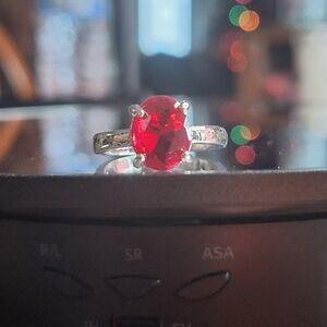 Red Spinal Gemstone Ring size 6